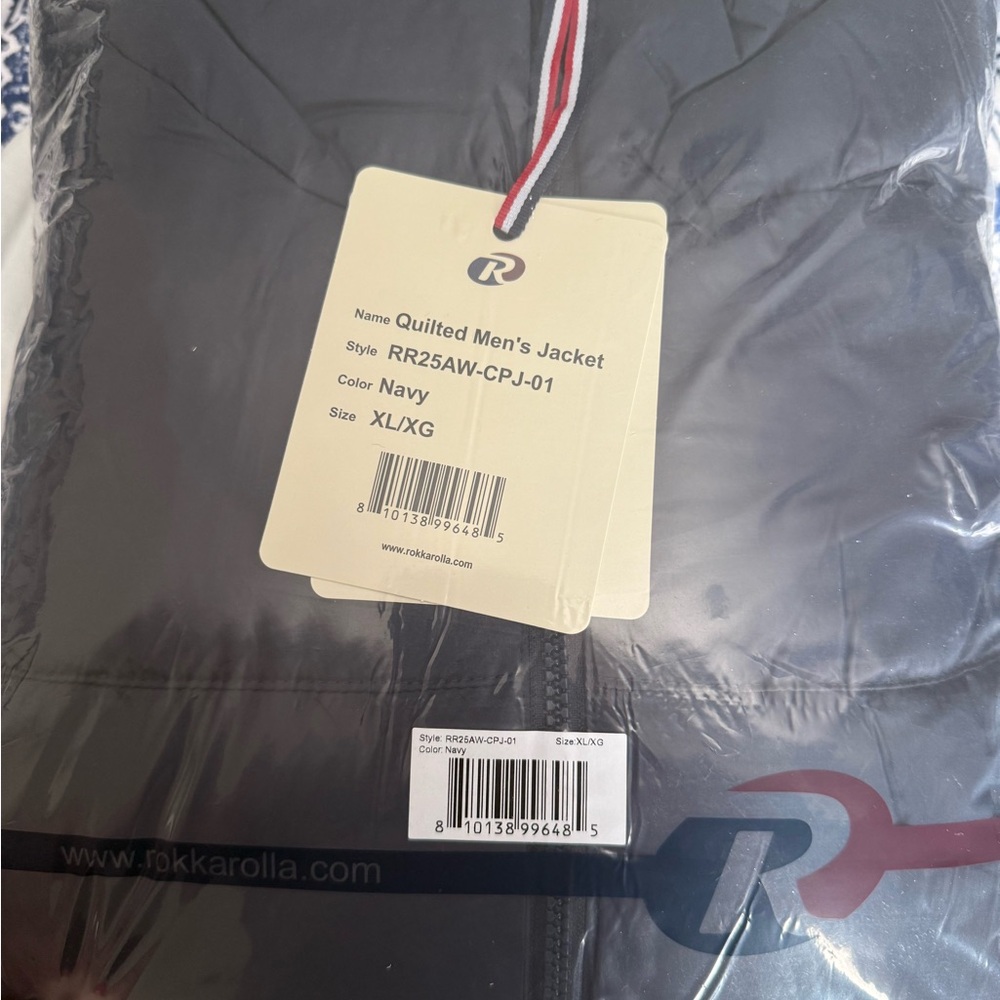 Rokka&Rolla Men's Navy Puffer Jacket- Brand New - Picture 6 of 6